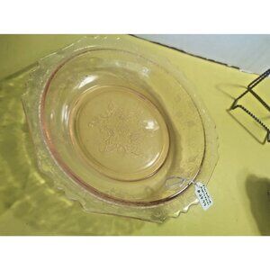 Federal Glass Pink Florentine Depression Glass Serving Bowl 9"